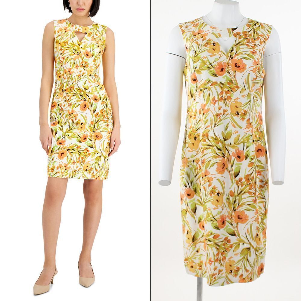 Kasper Keyhole Neckline Sheath Dress